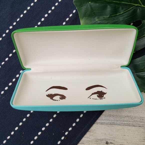 Kate Spade| Sunglasses Case Hard Green Blue Logo - Picture 4 of 5